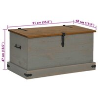 Opbergkist HALDEN grijs 91x48x47 cm massief grenenhout 9