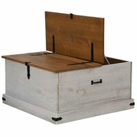 Opbergkist HALDEN wit 91x91x47 cm massief grenenhout 5