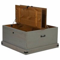 Opbergkist HALDEN grijs 91x91x47 cm massief grenenhout 6