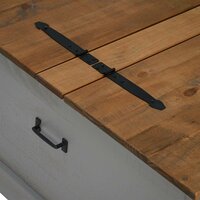 Opbergkist HALDEN grijs 91x91x47 cm massief grenenhout 8