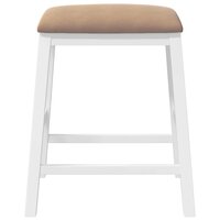 Barstoelen met kussens 2 st massief hout rubber wit 5
