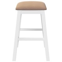 Barstoelen met kussens 2 st massief hout rubber wit 6