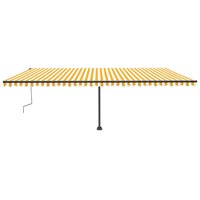 Luifel vrijstaand handmatig uittrekbaar 600x300 cm geel en wit 4