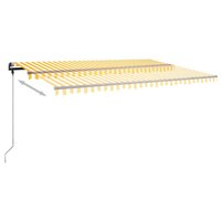 Luifel vrijstaand handmatig uittrekbaar 500x350 cm geel en wit 5