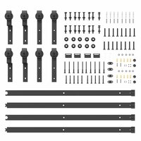 Doos met onderdelen voor schuifdeur 366 cm staal zwart 5