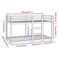 Stapelbedframe zonder matras massief grenenhout 90x190 cm 8