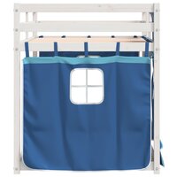 Stapelbed met gordijnen 90x190 cm massief grenenhout blauw 6