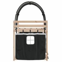 Stapelbed met gordijnen 90x200 cm grenenhout wit en zwart 6