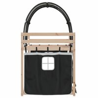 Stapelbed met gordijnen 90x190 cm grenenhout wit en zwart 6