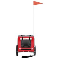 Hondenfietstrailer oxford stof en ijzer rood en grijs 4