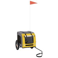 Hondenfietstrailer oxford stof en ijzer geel en grijs 2