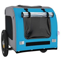 Hondenfietstrailer oxford stof en ijzer blauw en grijs 5