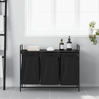 Wasmand 3 vakken met plank zwart eikenkleurig 3