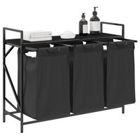 Wasmand 3 vakken met plank zwart eikenkleurig 4