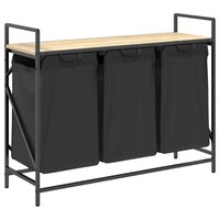 Wasmand 3 vakken met plank sonoma eikenkleurig 2