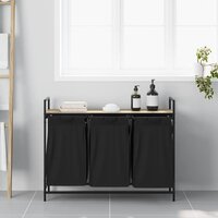 Wasmand 3 vakken met plank sonoma eikenkleurig 3