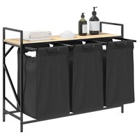 Wasmand 3 vakken met plank sonoma eikenkleurig 4