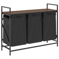 Wasmand 3 vakken met plank bruin eikenkleurig 2