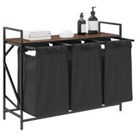 Wasmand 3 vakken met plank bruin eikenkleurig 4