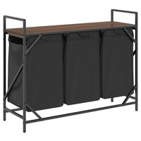 Wasmand 3 vakken met plank bruin eikenkleurig 8