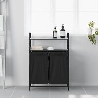 Wasmand 2 vakken met planken grijs sonoma eiken 3