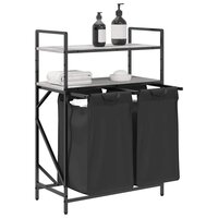 Wasmand 2 vakken met planken grijs sonoma eiken 4