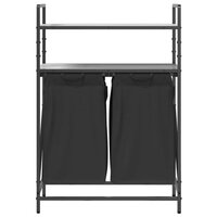 Wasmand 2 vakken met planken grijs sonoma eiken 6