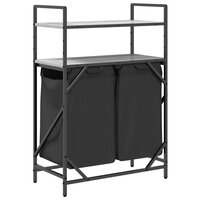 Wasmand 2 vakken met planken grijs sonoma eiken 8