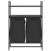 Wasmand 2 vakken met planken bruin eikenkleurig 6