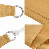 Zonnezeil 160 g/m&sup2; driehoekig 4x4x4 m HDPE zandkleurig 7