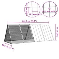 Konijnenhok 201,5x80,5x71 cm gegalvaniseerd staal antraciet 6