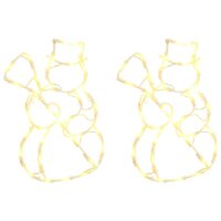 Kerstverlichting sneeuwpop silhouet 2 st 35 LEDs warm wit 2