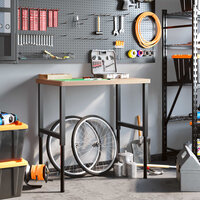 Werkbank rechthoekig 100x60x(73-99,5) cm massief beukenhout 3