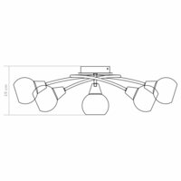 Plafondlamp met keramieken bolvormige kappen voor 5xE14 wit 9