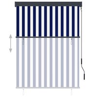 Rolgordijn voor buiten 120x250 cm blauw en wit 3