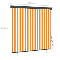 Rolgordijn voor buiten 160x250 cm wit en oranje  8