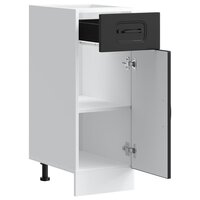 Keuken onderkast Kalmar bewerkt hout zwart 5