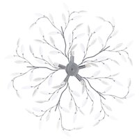 Plafondlamp met acryl kristallen bladarmen voor 5xE14 wit 3