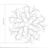 Plafondlamp met acryl kristallen bladarmen voor 5xE14 wit 6