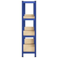 Opbergrekken 4-laags 2 st staal &amp; bewerkt hout blauw 5