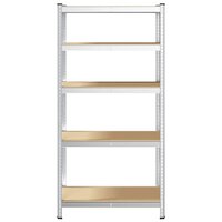 Opbergrek 5-laags staal en bewerkt hout grijs 4