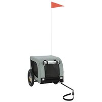 Hondenfietstrailer oxford stof en ijzer grijs en zwart 2