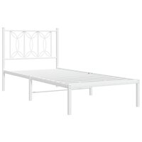 Bedframe met hoofdbord zonder matras metaal wit 75x190 cm 3