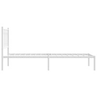 Bedframe met hoofdbord zonder matras metaal wit 75x190 cm 5