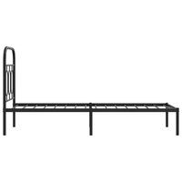 Bedframe met hoofdbord metaal zwart 75x190 cm 5