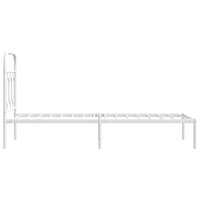 Bedframe met hoofdbord zonder matras metaal wit 75x190 cm 5