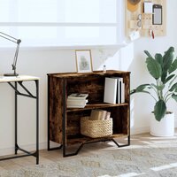 Boekenkast 80x31x74,5 cm bewerkt hout gerookt eikenkleurig 3