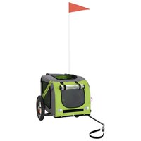 Hondenfietstrailer oxford stof en ijzer groen en grijs 3