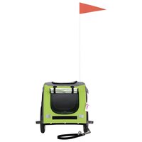 Hondenfietstrailer oxford stof en ijzer groen en grijs 4