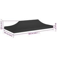 Partytentdak 270 g/m&sup2; 6x3 m zwart 6